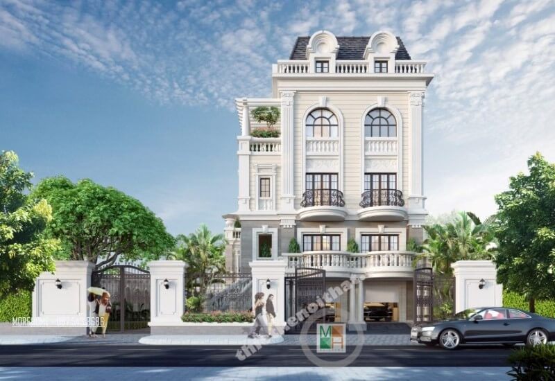 Mẫu thiết kế kiến trúc biệt thự tân cổ điển đẹp đẳng cấp tại Nghệ An