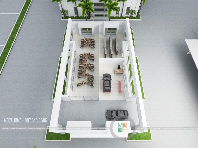 Trung tâm sát hạch lái xe Honda với thiết kế kiến trúc đẹp bố trí không gian hợp lí