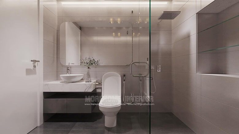 Kiến trúc nhà vệ sinh hiện đại được thiết kế.